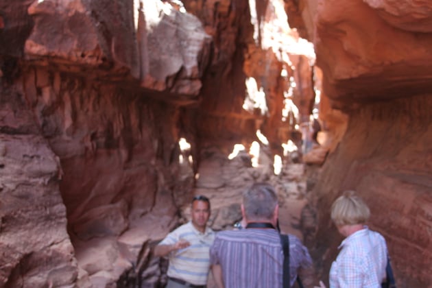 Felsschlucht im Wadi Rum.