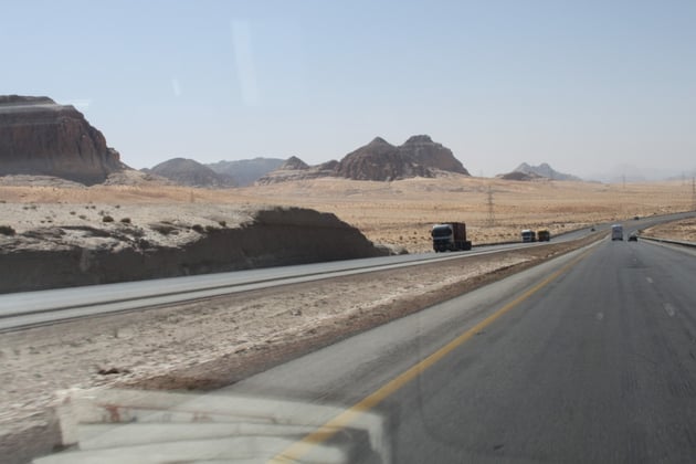 Die Jordanische Wüstenstraße.