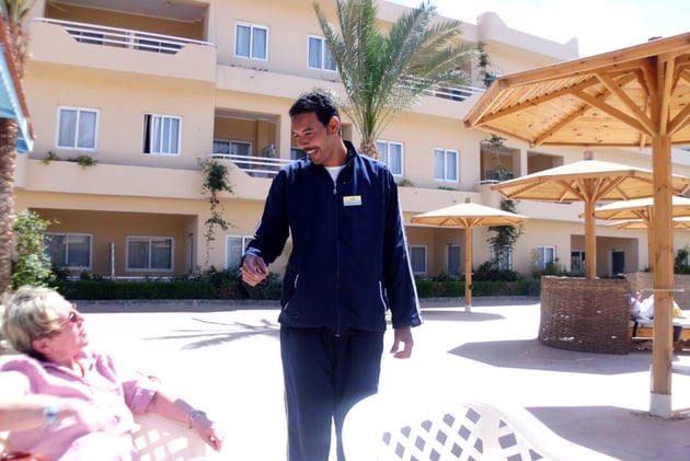 Mahmoud der Poolmanager, sprach perfektes Deutsch.