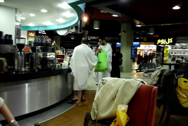 Pilger auf dem Weg nach Mekka.