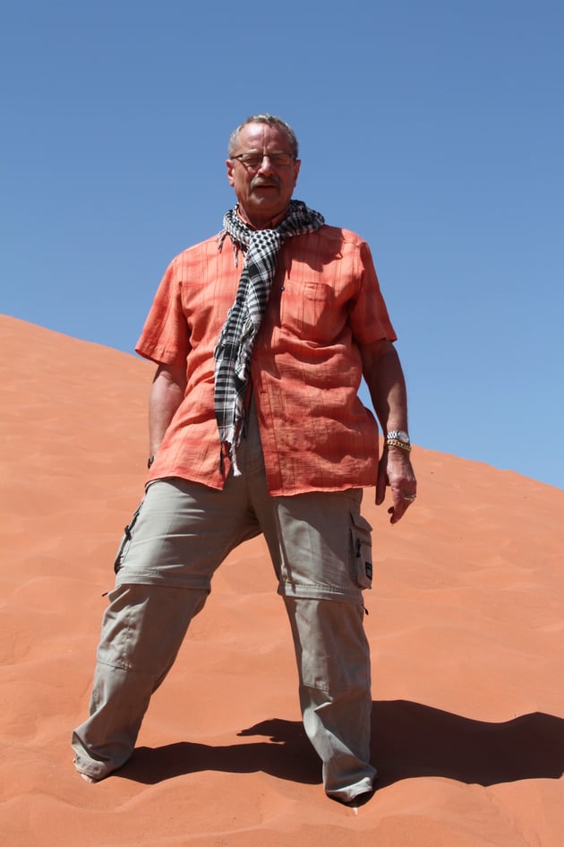 Ich und die Sanddüne bei gefühlten 40 Grad.