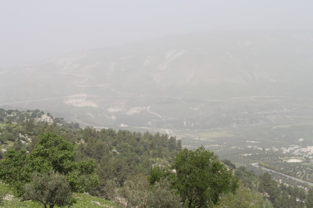 In dieser Richtung liegt der See Genezareth.