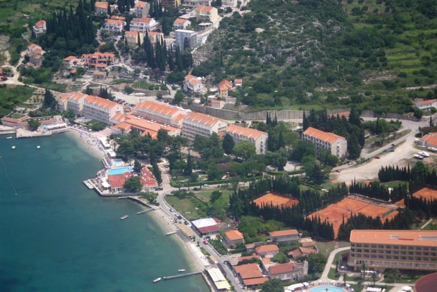 Halbinsel Cavtat kurz vor der Landung.