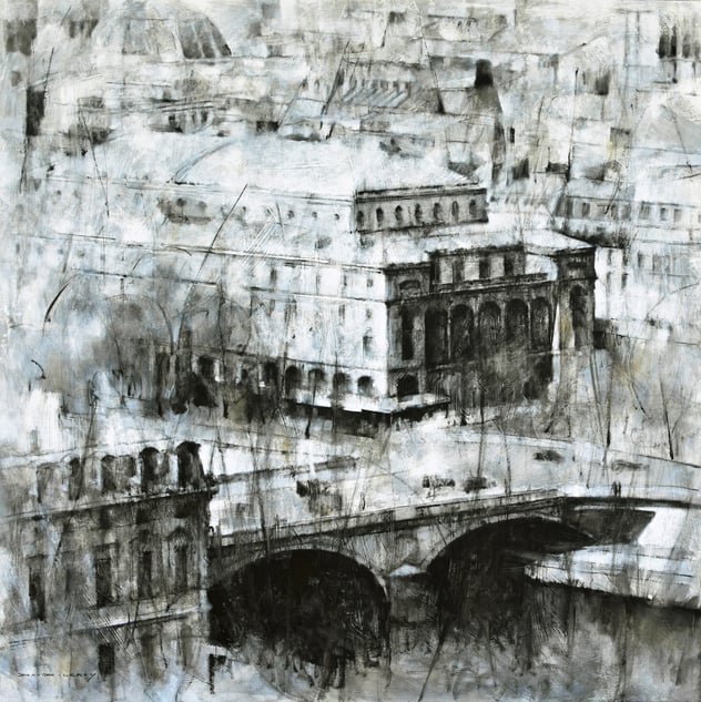 Paris - Châtelet 120x120 cm - huile