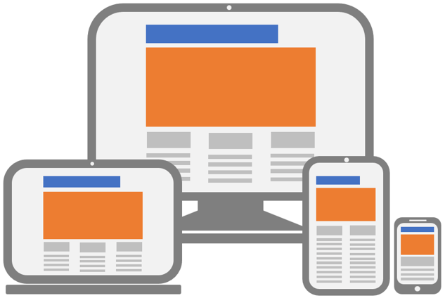 Ein ansprechendes und responsives Webdesign passt sich automatisch an die verschiedenen Bildschirmgrössen an (gross/klein, hoch/quer).