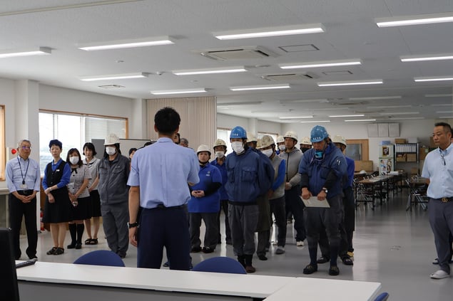 長崎北消防署・査察指導係の方による講話の様子