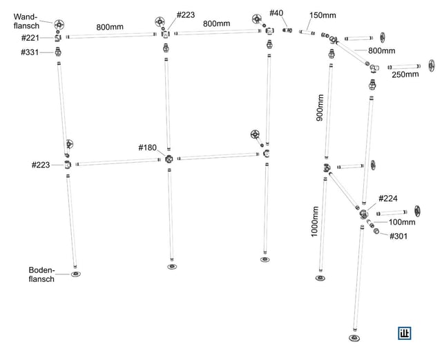 Stückliste und Bauanleitung für Kleiderschrank aus Rohren