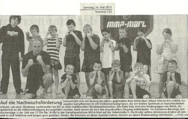 Zeitungsartikel im Mai 2012