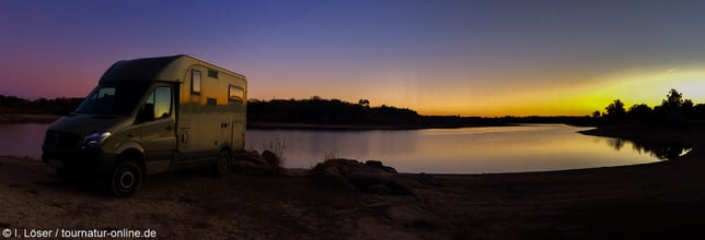 Barragem de Póvoa é Meadas Stausee Portugal Wohnmobil Reisemobil Stellplatz Wohnmobilstellplatz