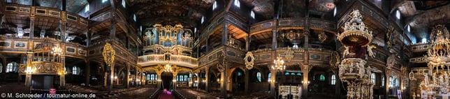 Rundumblick in der Friedenskirche zu Schweidnitz. Wohnmobilreise.