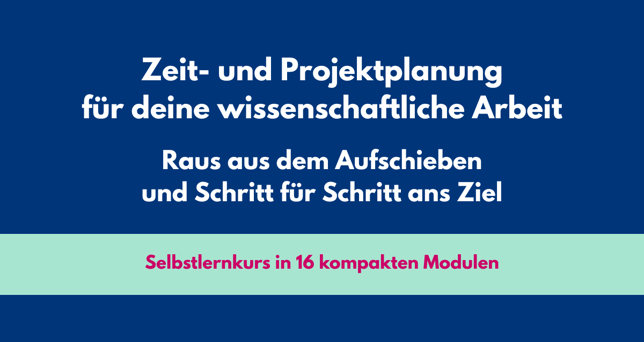 Hinweis auf den Kurs "Zeit- und Projektplanung"