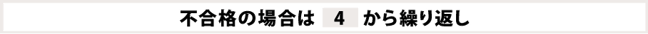 不合格の場合は4から繰り返し