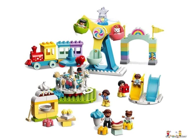 Im Paket Lego 10956 Erlebnispark SET sind 95 Einzelteile enthalten.