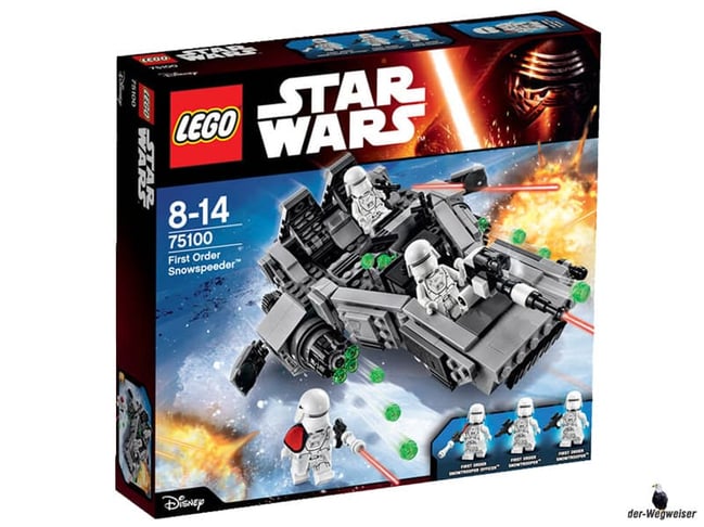 Bei der Bestellung im Onlineshop der-Wegweiser erhalten Sie das Lego Paket 75100 "Star Wars First Order Snowspeeder".