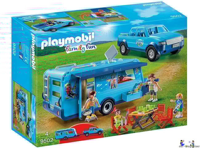 Bei der Bestellung im Onlineshop der-Wegweiser erhalten Sie das Playmobil Paket 9502 "Pick-Up mit Wohnwagen".