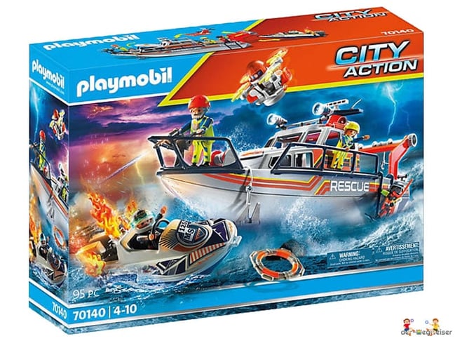 Bei einer Bestellung im Onlineshop der-Wegweiser erhalten Sie das Playmobil Paket 70410 "Löscheinsatz mit Rettungskreuzer".