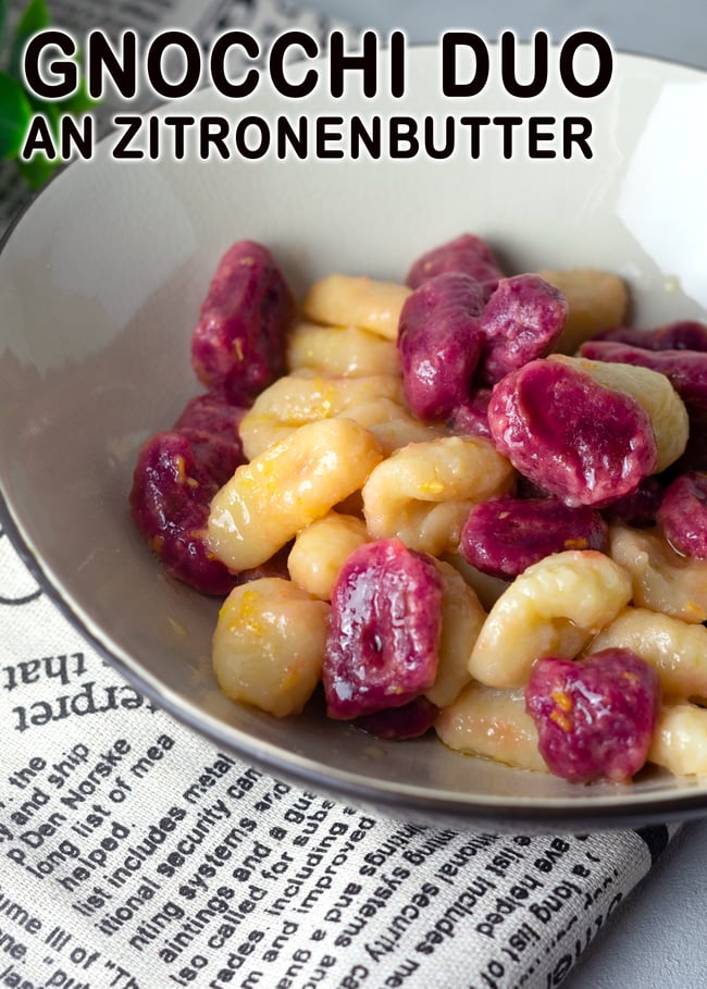 Gnocchi Duo an Zitronenbutter, Pasta, Randengnocchi, Rote Beete, Vegetarische Rezepte, Vegane Rezepte, Familienrezepte, Familienküche, Mittagessen, Abendessen, Rezeptideen, Rezepte für jeden Tag, Kochen für Freunde, italienische küche