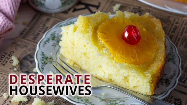 Bree's und Gaby's gestürzter Ananaskuchen aus der Serie Desperate Housewives, Kuchen, Backen, Cake, Dessert, Nachspeise, Vegetarisch,, Familienküche, Kaffee und Kuchen, Brunch, Frühstück