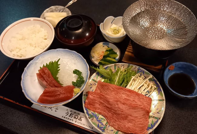 ○和牛しゃぶしゃぶとお刺身定食