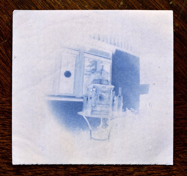 Das Cyanotype-Negativ vergrössert