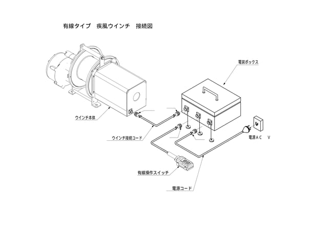 UP787AY　疾風ウインチ　有線タイプ　接続図