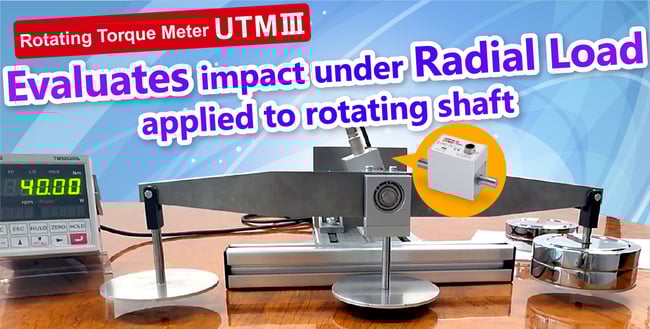 Evaluates impact under radial load applied to the rotating shaft. Rotating torque meter "UTMIII"