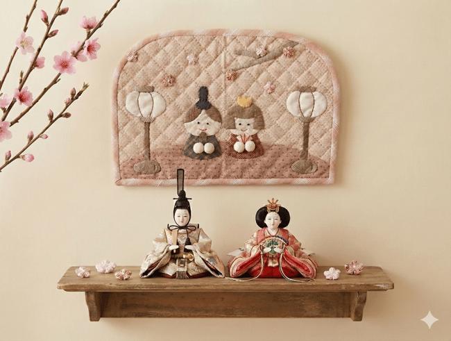 ひな祭りのミニタペストリーの画像