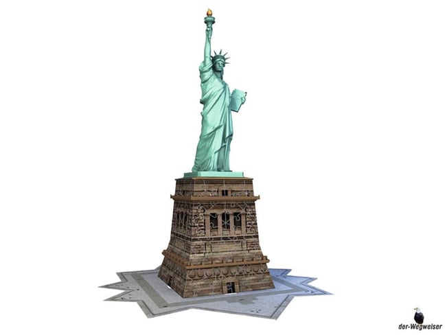 Im Paket Ravensburger Puzzle sind 108 Kunststoff-Puzzleteile mit einer Anleitung enthalten.