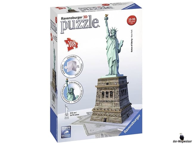 Bei der Bestellung im Onlineshop der-Wegweiser erhalten Sie das Ravensburger Paket 125845 "Freiheitsstatue 3D".