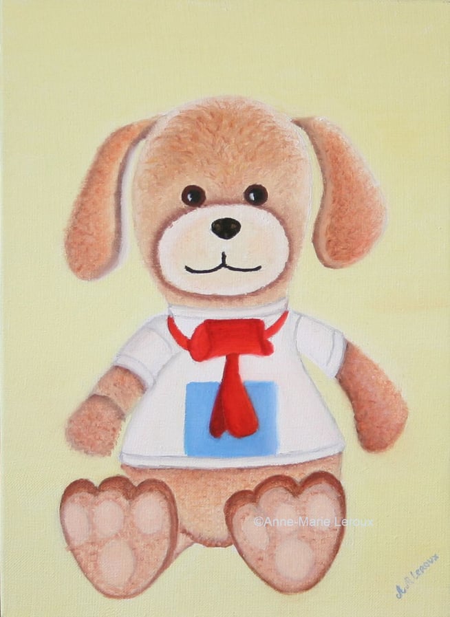 Nounours en peinture à l'huile.