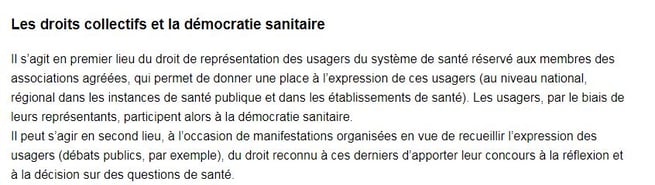 les droits collectifs et la démocratie sanitaire
