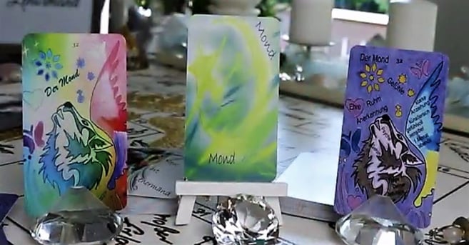 Lenormandkarte der Mond verschiedene Lenormanddecks