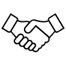 Icon depicting a handshake between two people as a sign of agreement