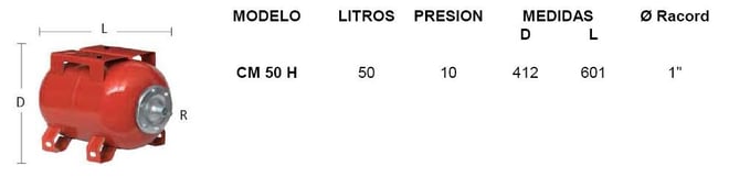 calderin membrana 50 litros H