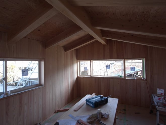 長野県　塩尻市片丘　建築設計事務所　建築家　news設計室　丸山和男　住宅設計　設計監理　定例打合せ　県産材住宅　杉板