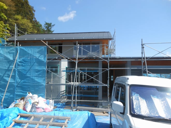 長野県　松本市梓川　建築設計事務所　建築家　news設計室　丸山和男　住宅設計　設計監理　現場監理　梓川の家Ⅲ　左官工事