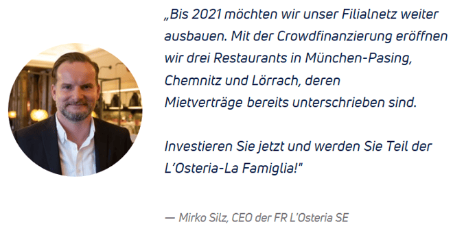 freaky finance, Kapilendo, Mittelstandsfinanzierung, L'Osteria, Restaurants