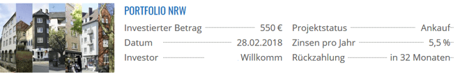 Exporo, Immobilien-Crowdinvesting Update, freaky finance, Projekt Portfolio NRW