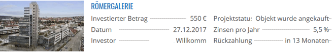 Exporo, Immobilien-Crowdinvesting Update, freaky finance, Projekt Römergalerie