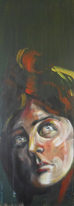 Erinnerungen an die Zukunft ... 80x 30 cm / Acryl + Buntstifte