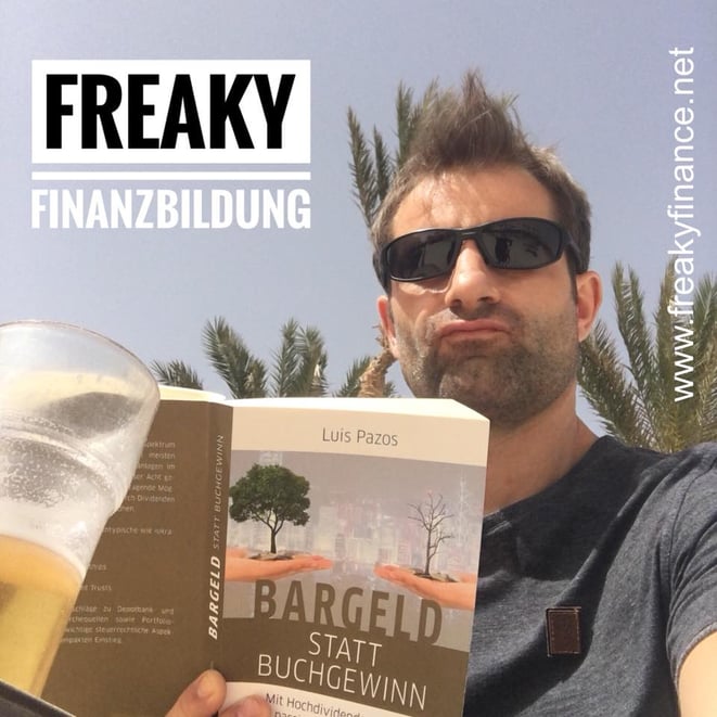 freaky finance, männliche Person mit Sonnenbrille liest ein Buch, Bargeld statt Buchgewinn, Hochdividendenwerte
