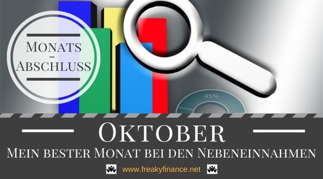 Der freaky finance Monatsabschluss Oktober 2021. Erfahre mehr über meine Einnahmen durch Zinsen, Mieten, Dividenden, Optionsprämien und alternative Investment. Nimm mit mir gemeinsam mein Gesamtvermögen unter die Lupe, Chartbalken, Lupe