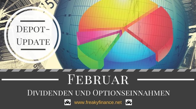 freaky finance, Dividenden und Optionseinnahmen, Optionsprämien und Depotbewegungen, Februar 2020, Tortendiagram, Lupe