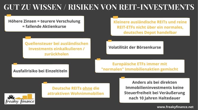 REITs - Risiken | Tipps | Hochdividendenwerte | freaky finance