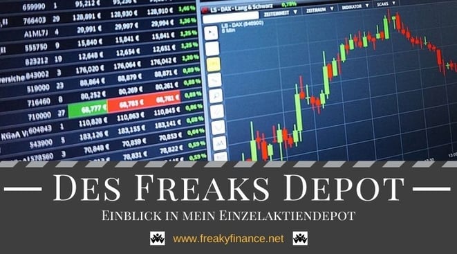 freaky finance, Depot, Einzelaktiendepot von freaky finance, Depotaufstellung, Candlestick Chart und Kurstafel