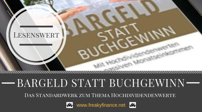 Buchcover, Bargeld statt Buchgewinn und was ich aus dem Wissen machen will. Das lesenswerte Standardwert zum Thema Hochdividendenwerten von Luis Pazos. // Lesenswert @freakyfinance.net