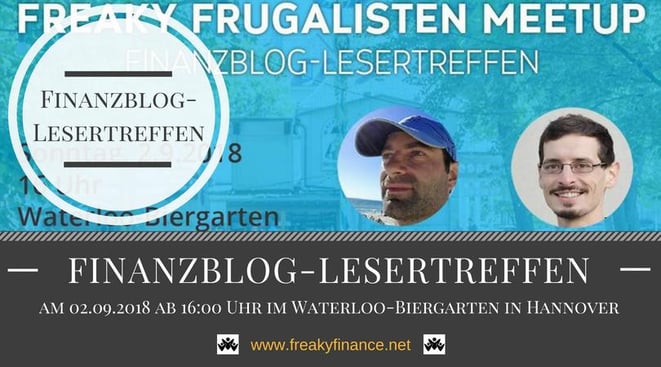 freaky finance, Finazblogleser-Treffen, Stuttgart, 26.08.2018, Treffpunkt: Waterloo Biergarten Hannovert, Foto: Biertisch, Bierdeckel, Blumentopf, freaky finance, Frugalist, Vincent Willkomm, Tisch, Oliver