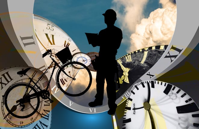 10年後の未来へタイムスリップした男のイメージ