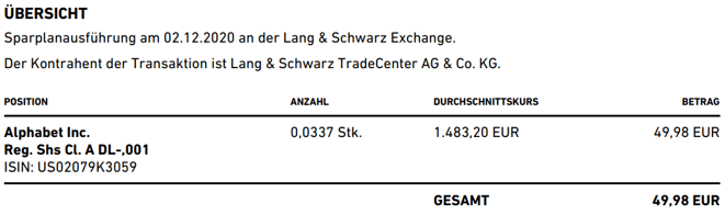 freaky finance, Trade Republic Aktiensparplan, Alphabet