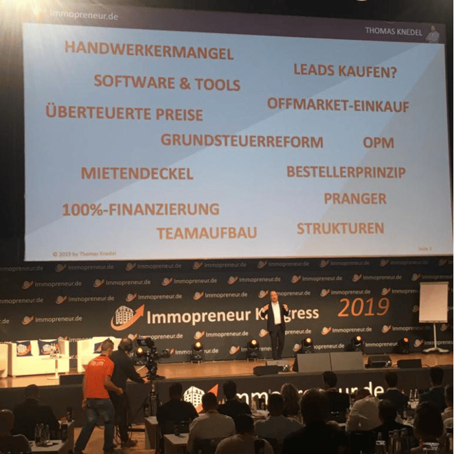 freaky finance, Immopreneur Kongress 2019, Hauptbühne, Darmstadtium,  Thomas Knedel, Themn, die die Immopreneur Community umtreiben